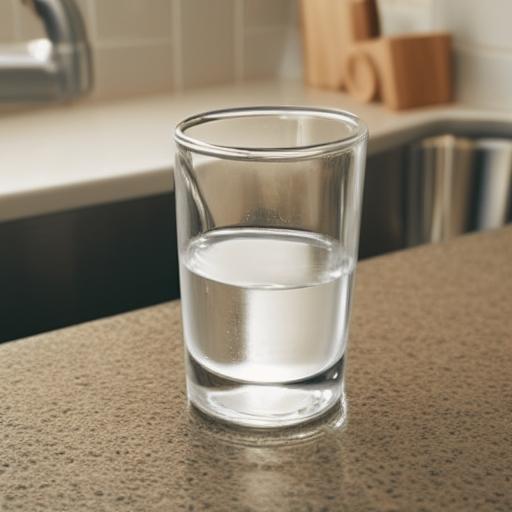 glass of cloudy, bad tasting water